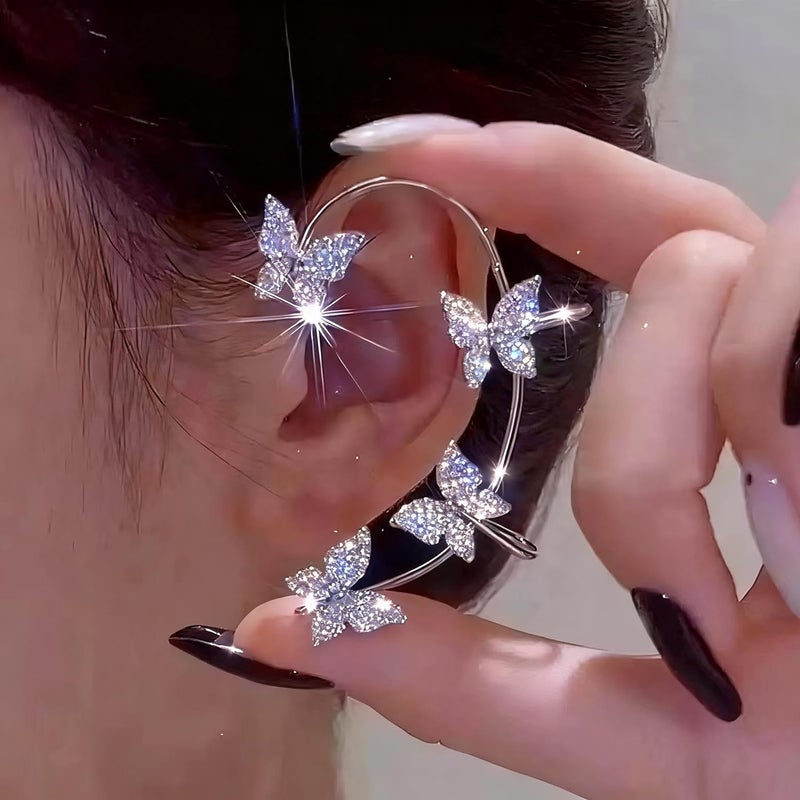 CSIYANJRY99 Elf Ear Cuffs for Women Butterfly Earrings Fairy Ears Goth Punk Ear Cuffs Halloween Accessorie Gothic Punk Jewelry Wrap Droping Earrings - Image 3